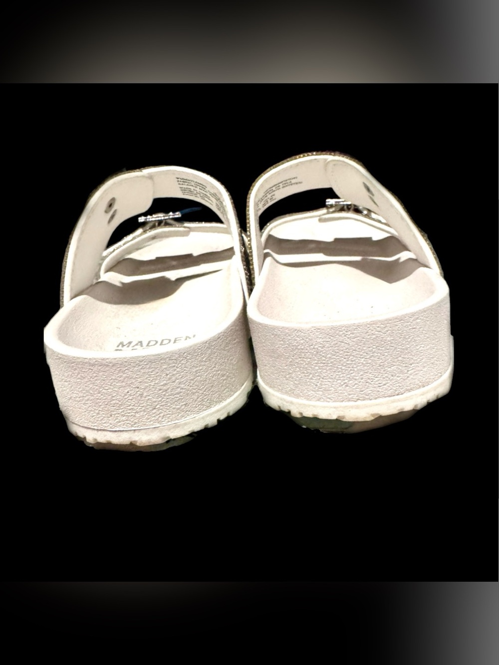 Silver Rhinestone Double-Buckle Sandals - Picture 7 of 10